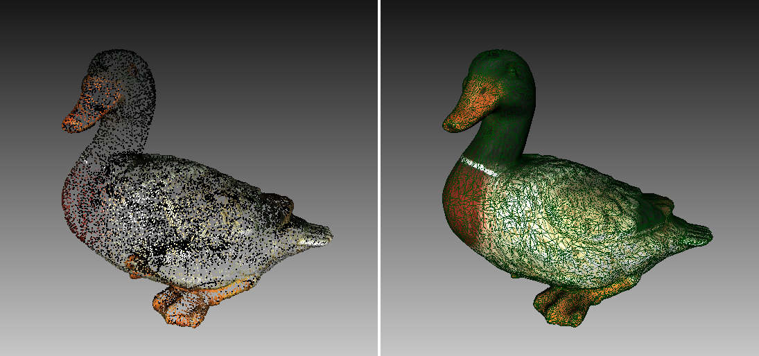 Rendering point and wire over solid models
