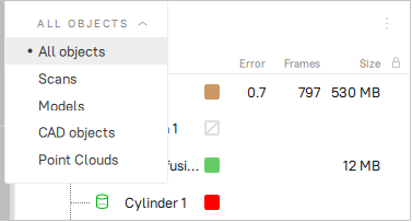 Filtering objects in Workspace