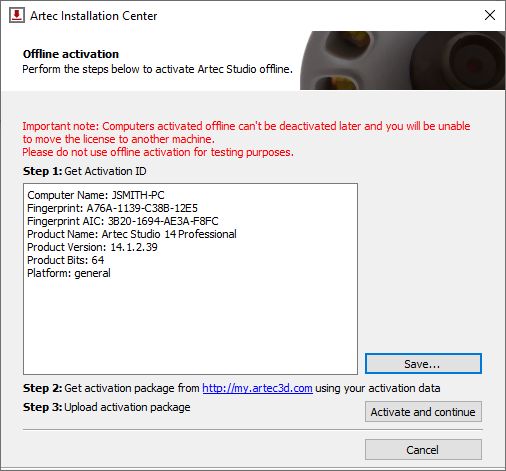 Offline activation