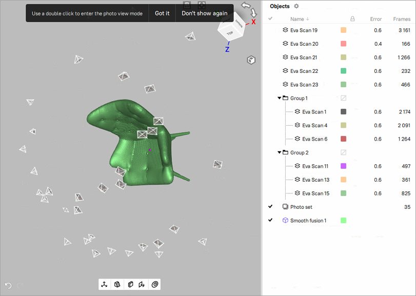 A set of photos in the *3D View* window