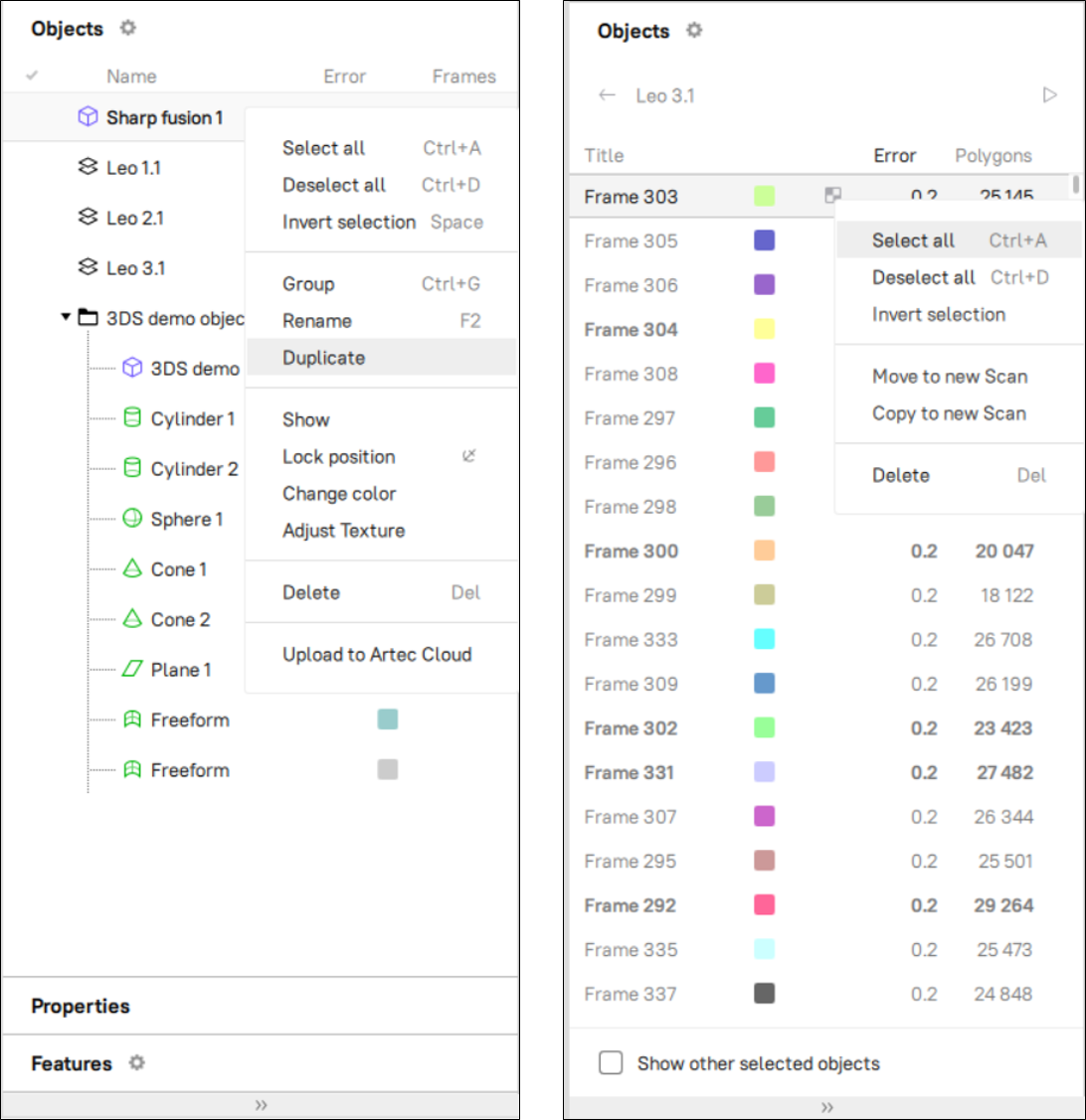 Scan and surface lists in Workspace