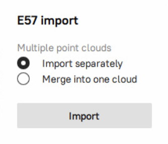 Import e57 dialog