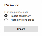 Import e57 dialog