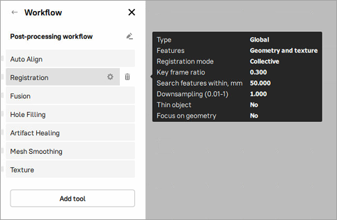 Example of post-processing workflow